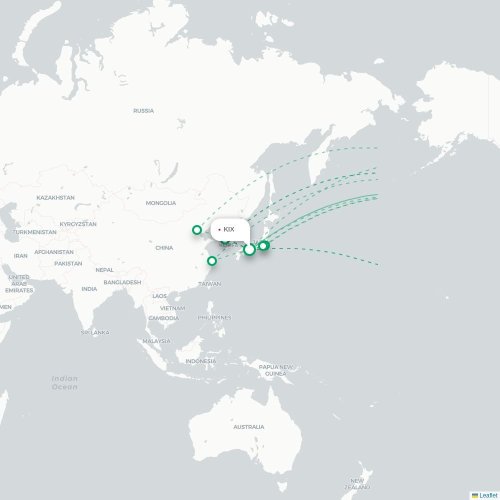 Osaka - San Francisco direct flight map