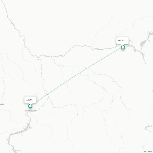 Krasnoyarsk - Kinoosao karta över direktflyg
