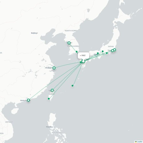 Mapa lotu bezpośredniego Kumamoto – Amakusa