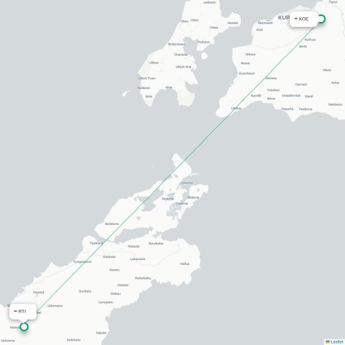 Mapa lotu bezpośredniego Kupang – Roti