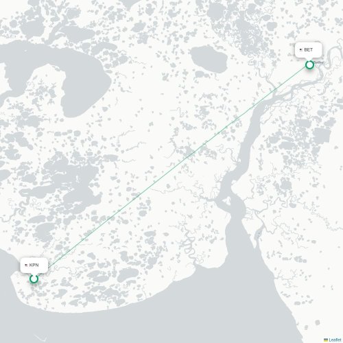 Mapa lotu bezpośredniego Kipnuk – Bethel