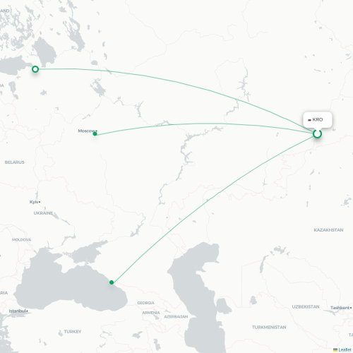 Route map Kurgan  KRO airport