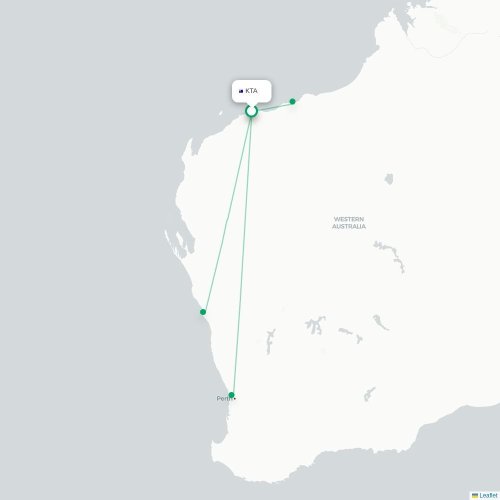 Mapa lotu bezpośredniego Karratha Zachodnia – Port Hedland Zachodnia