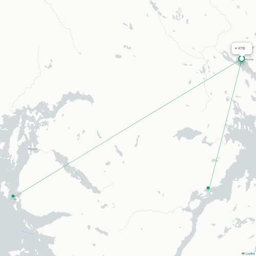 Mapa lotu bezpośredniego Thorne Bay – Ketchikan