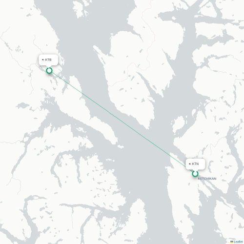 Mapa lotu bezpośredniego Ketchikan – Thorne Bay
