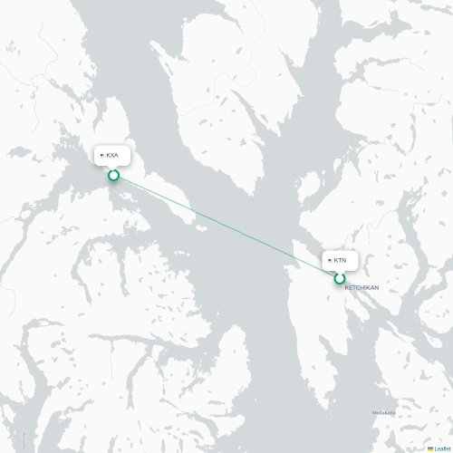 Mapa lotu bezpośredniego Ketchikan – Kasaan
