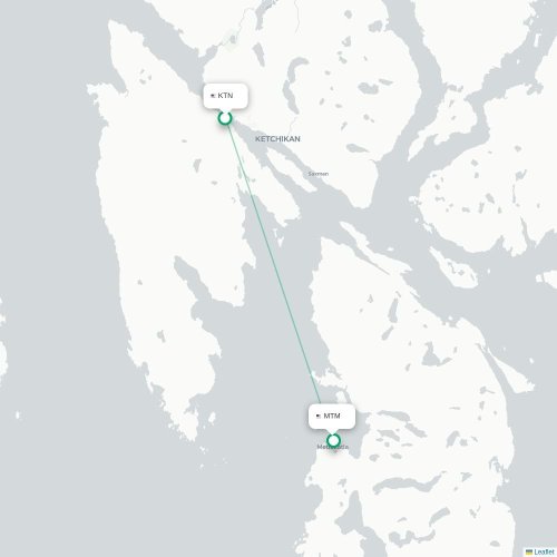 Mapa lotu bezpośredniego Ketchikan – Metlakatla