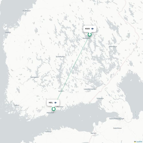 KUO routes and destination map