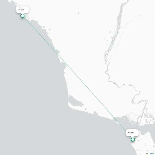 Mapa de vuelo directo Kivalina - Point Hope