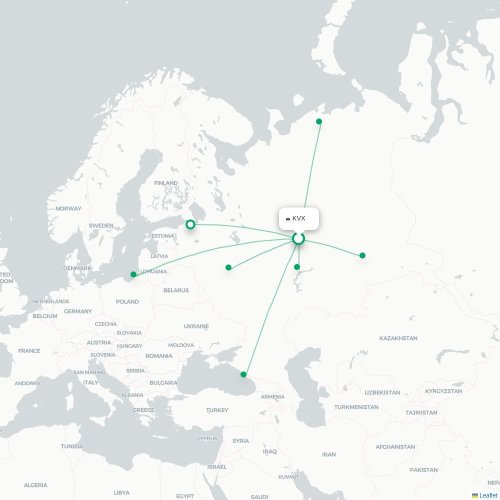 Mapa de vuelo directo Kírov - Naryan-Mar