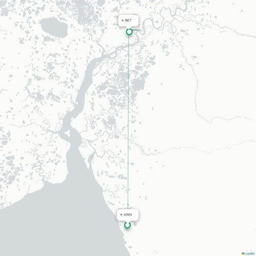 Mapa lotu bezpośredniego Quinhagak – Bethel