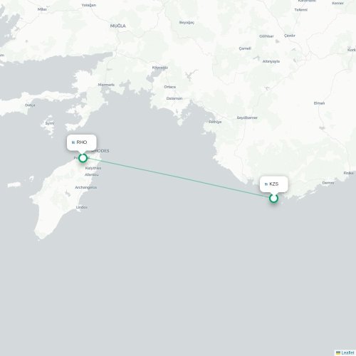 Route map Kastelorizo  KZS airport