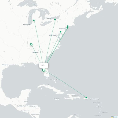 LAL routes and destination map