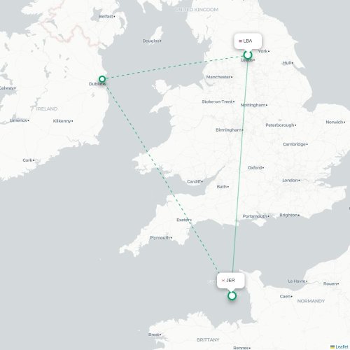 Mapa de vuelo directo Leeds, Condado de Yorkshire del Oeste - Saint Peter