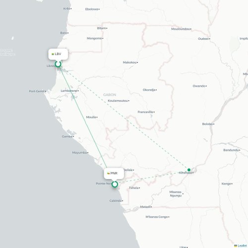 Libreville - Pointe-Noire carte du vol direct