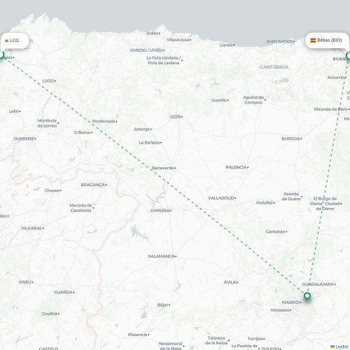 La Corogne - Bilbao carte du vol direct