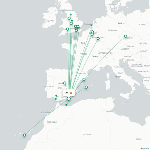 LEI routes and destination map