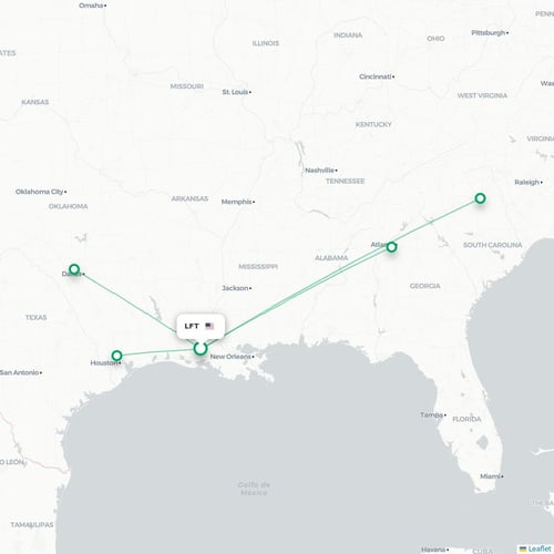 LFT routes and destination map