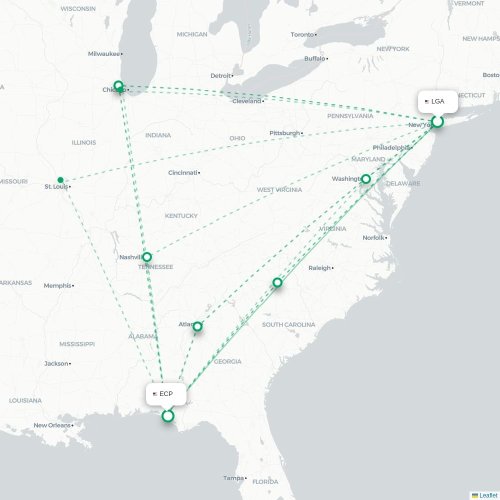 Mapa lotu bezpośredniego Nowy Jork – Panama City