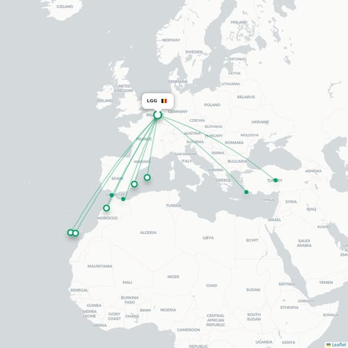 LGG routes and destination map