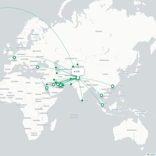 Route map Lahore  LHE airport