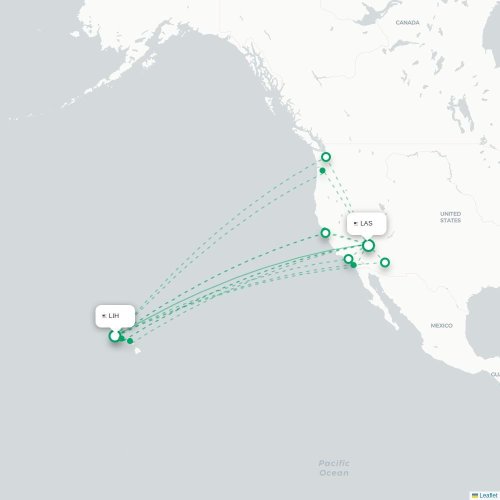 Mapa lotu bezpośredniego Lihue – Las Vegas