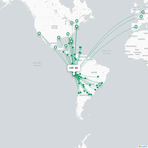 LIM routes and destination map