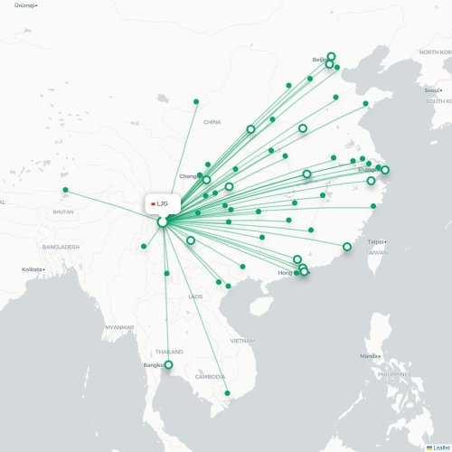Route map Lijiang  LJG 