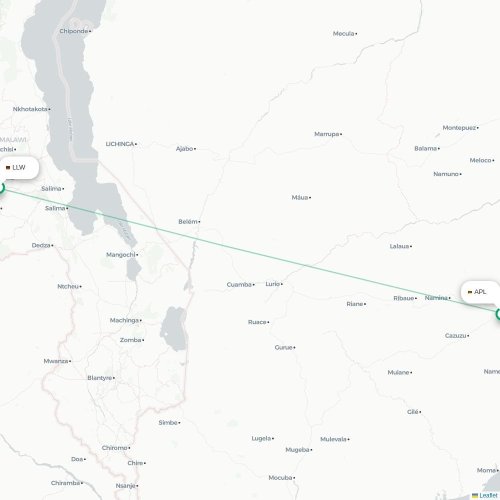 Lilongwe - Nampula carte du vol direct