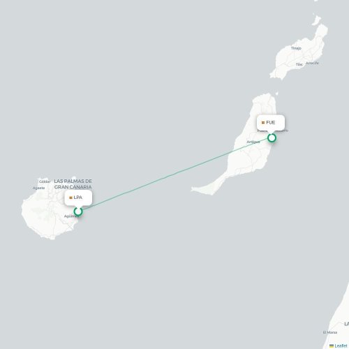 Las Palmas de Gran Canaria - Puerto del Rosario carte du vol direct