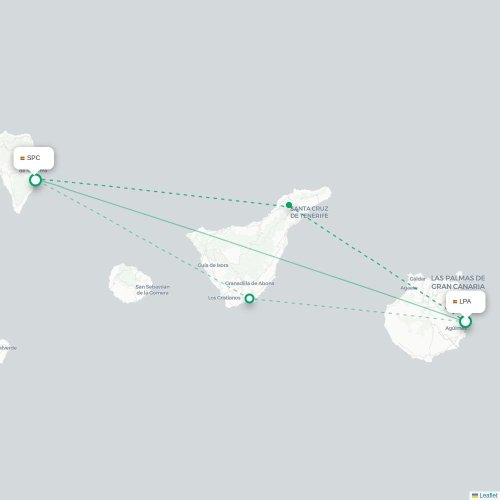 Las Palmas de Gran Canaria - Santa Cruz Palma carte du vol direct