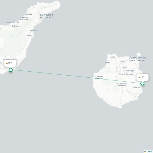 Las Palmas de Gran Canaria - Granadilla de Abona carte du vol direct