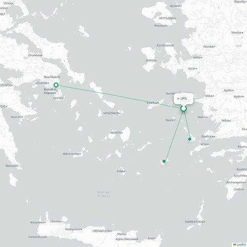 Parthéni - Athènes carte du vol direct