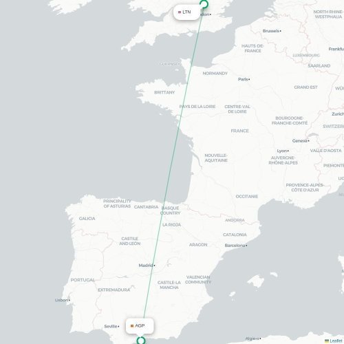 Londres - Malaga carte du vol direct