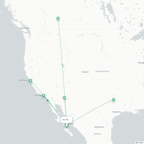 Mapa de vuelo directo Loreto - Phoenix