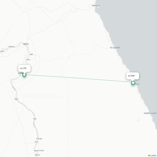 Mapa lotu bezpośredniego Luksor – Marsa Alam
