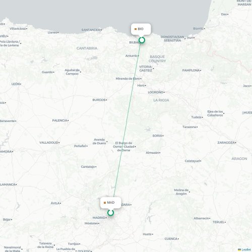 Madrid - Bilbao carte du vol direct