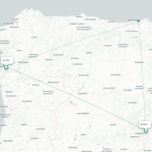 Madrid - Vigo carte du vol direct