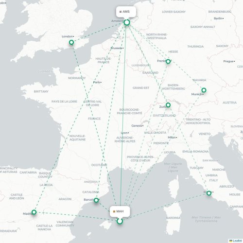 Mapa lotu bezpośredniego Mombasa – Amsterdam