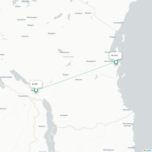 Route map Mbeya  MBI airport