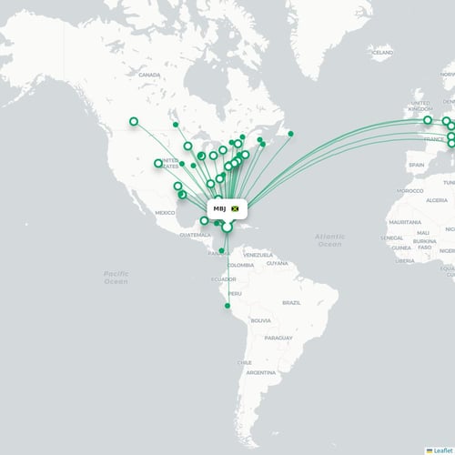 MBJ routes and destination map
