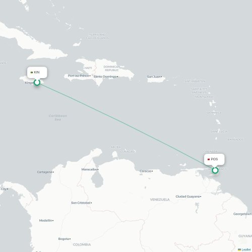 Mapa lotu bezpośredniego Orlando – Port-of-Spain