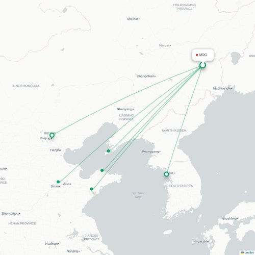 MDG routes and destination map