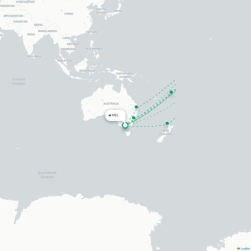 Melbourne - Los Angeles carte du vol direct