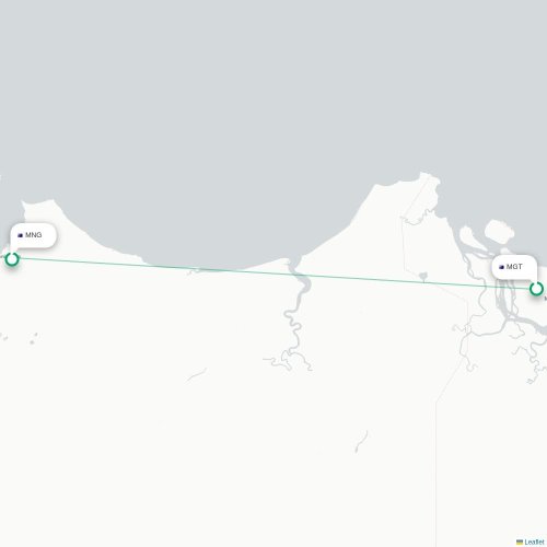 Milingimbi - Maningrida kaart van rechtstreekse vlucht
