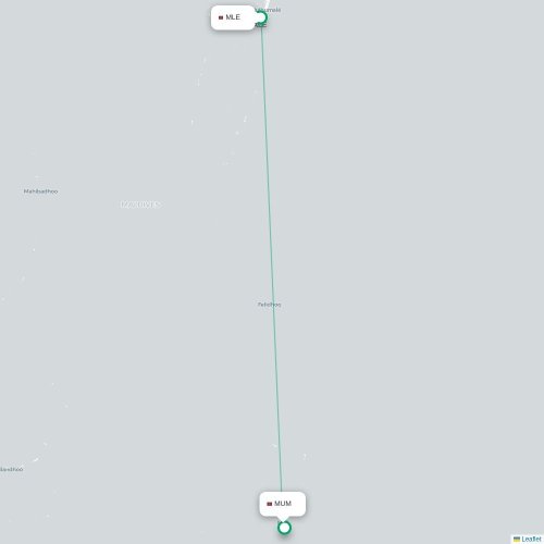 Mapa de vuelo directo Malé - Muli
