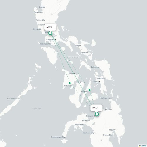 Mapa lotu bezpośredniego Manila – Cagayan de Oro