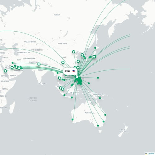 MNL routes and destination map