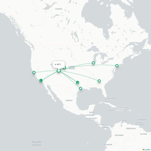 Mapa lotu bezpośredniego Montrose – Dallas