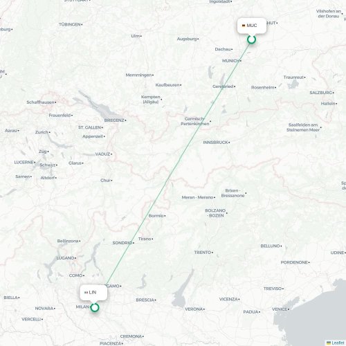 Munich - Milan carte du vol direct